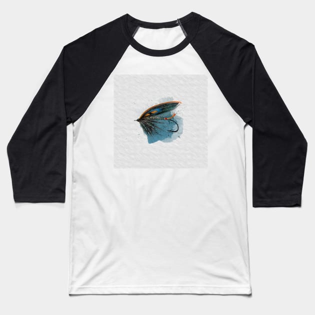 Black Salmon Fly No.11 Baseball T-Shirt by MikaelJenei